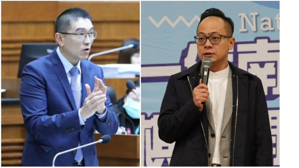 基隆市長謝國樑（左）、基隆市議會議長童子瑋（右）。取自童子瑋臉書