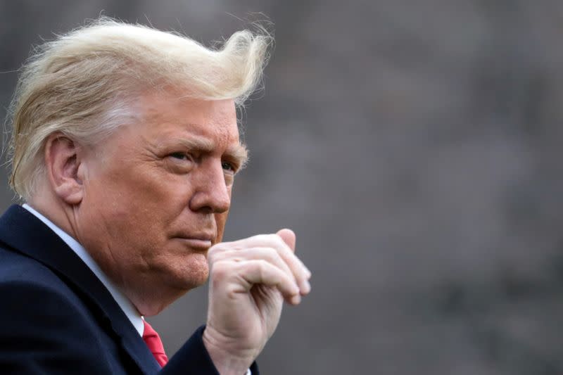 FILE PHOTO: U.S. President Donald Trump departs on travel to West Point, New York from the South Lawn at the White House in Washington