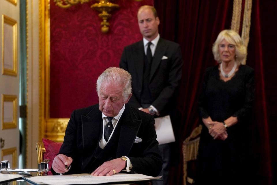 King Charles III was first addressed as ‘Your Majesty’ by his private aide (PA Wire)