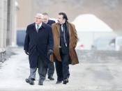 People leave the funeral home following a visitation for Vito Rizzuto, head of the infamous Rizzuto crime family, in Montreal December 29, 2013. Rizzuto died of natural causes in a hospital on December 23, 2013. REUTERS/Christinne Muschi (CANADA - Tags: CRIME LAW OBITUARY SOCIETY)