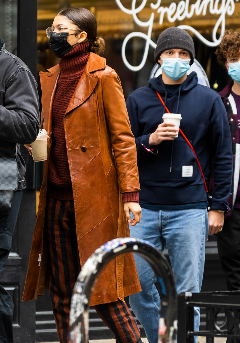 <p>Zendaya and Tom Holland blend in with the crowds while out in New York City on Dec. 8. </p>