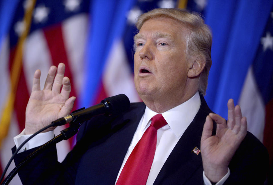 Photo by: Dennis Van Tine/STAR MAX/IPx 2020 12/27/20 Donald Trump signs coronavirus relief and government funding bill into law. STAR MAX File Photo: 1/11/17 President-Elect Donald Trump holds his first press conference since the 2016 election in New York City.