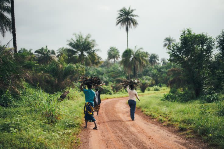 people walking on road in Sierra Leone