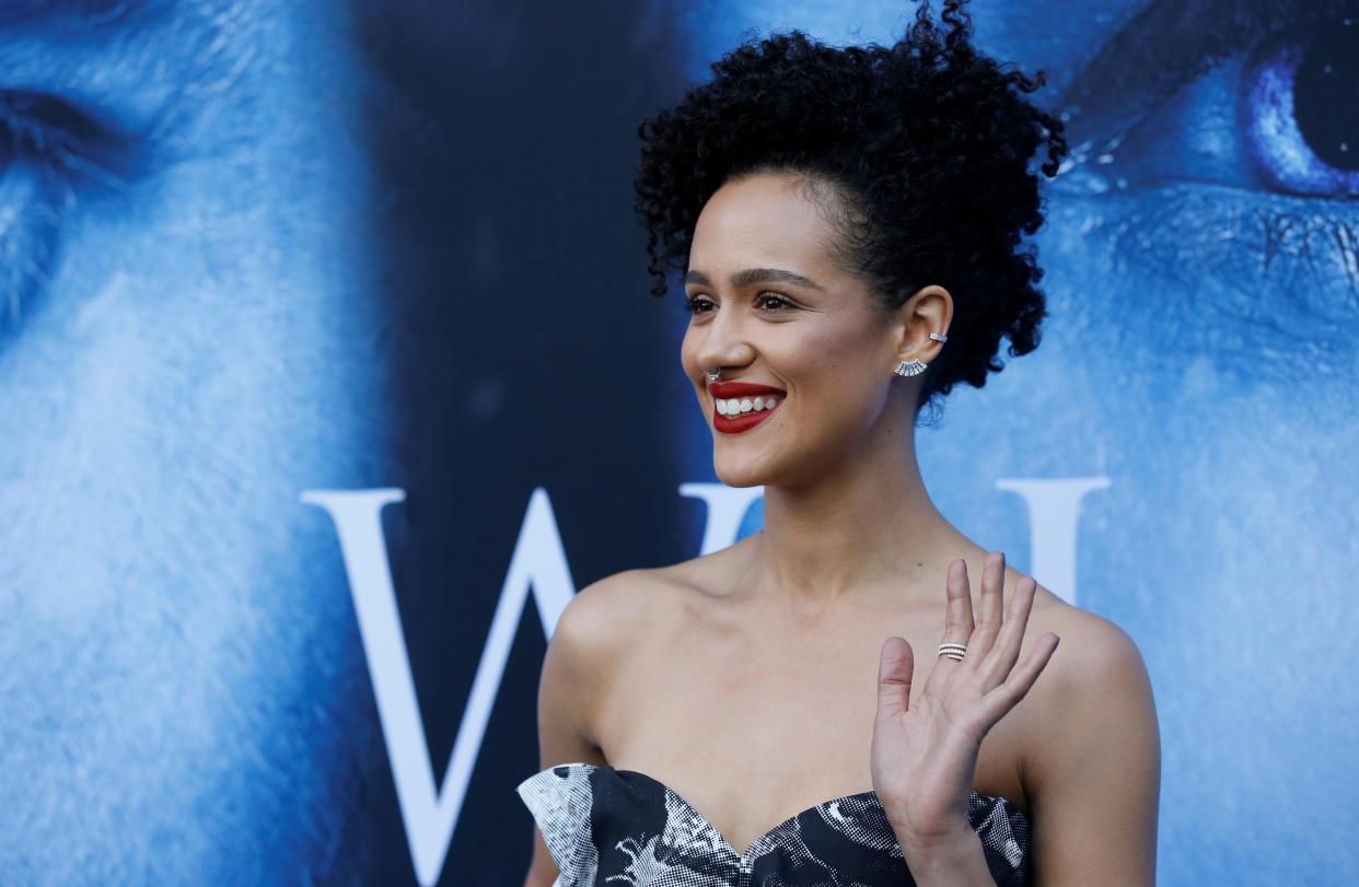 Cast member Nathalie Emmanuel poses at a premiere for season 7 of the television series "Game of Thrones" in Los Angeles, California, U.S., July 12, 2017. REUTERS/Mario Anzuoni