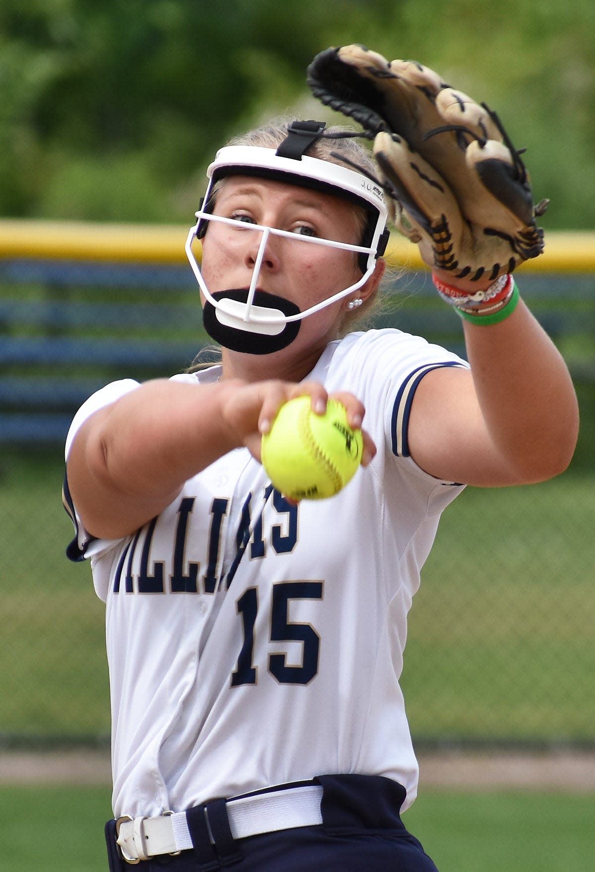 Archbishop Williams pitcher Jillian Ondrick throws a pitch toward the plate