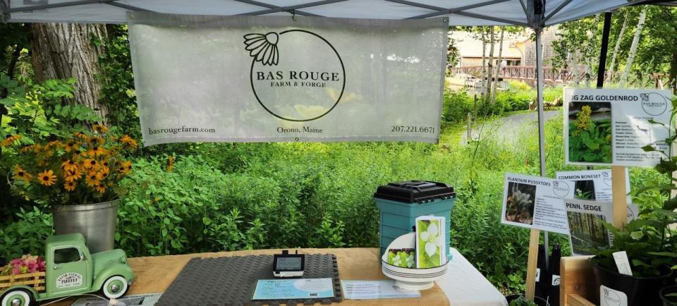 Bas Rouge Farm & Forge guest vendor booth for the Freedom Farmers Market at The Lost Kitchen, July 2023.