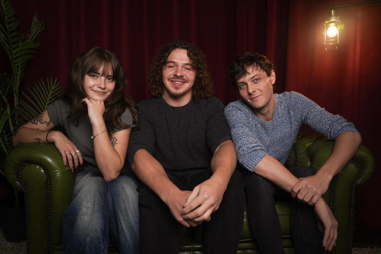 Ramona Marquez, Daniel Roche and Tyger Drew-Honey have reunited for the Comic Relief Rewind series (Daniel Loveday/Comic Relief/PA)