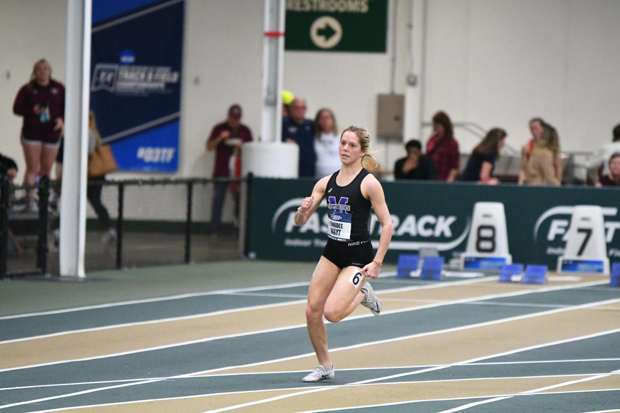 Kenadee Wayt has won five national titles and has been an All-American 18 times during her Mount Union track and field career.