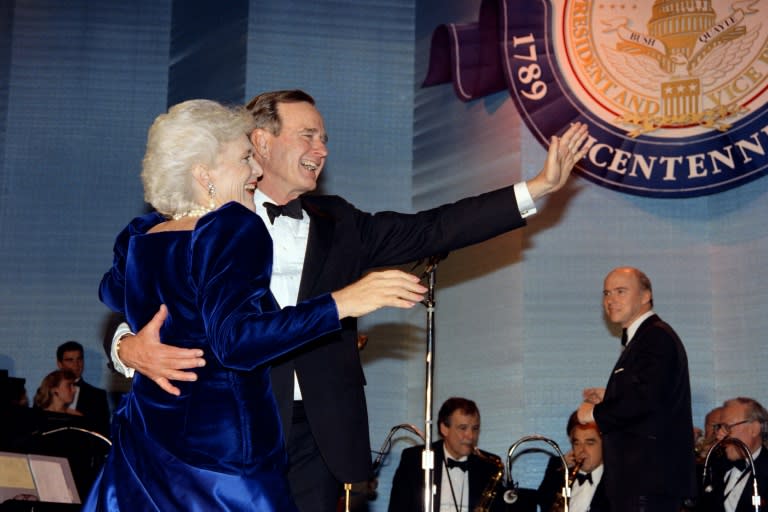 The presidency of George H.W. Bush -- shown here with wife Barbara at his 1989 inaugural ball -- was seen as a foreign policy success but a disappointment on the domestic front, and Americans voted him out of the Oval Office after one term