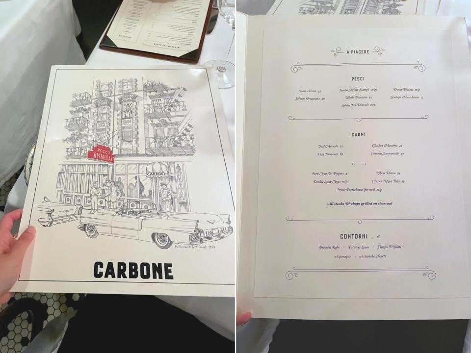 Carbone menu