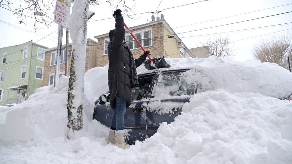 A shovel could mean the difference between getting out and staying stuck.  - Michael Loccisano/Getty Images