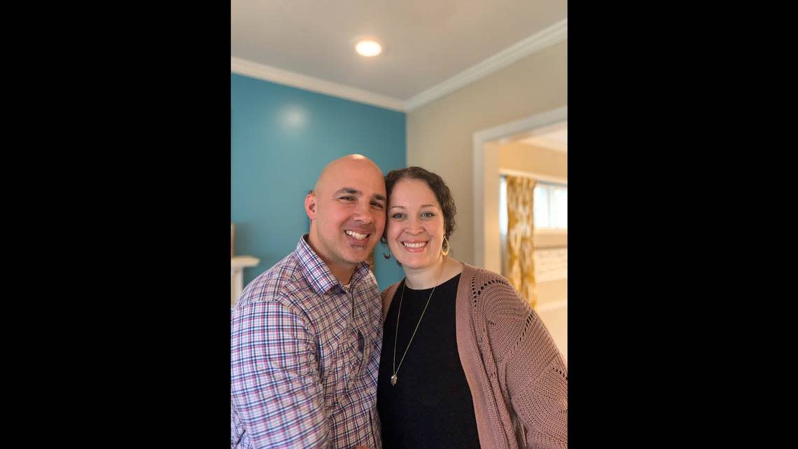 Charles Criniere is pictured with his wife, Megan. Criniere was killed in a hit-and-run crash Sat. Aug. 27, 2022, when he was struck by a vehicle while riding his bicycle in Kansas City.