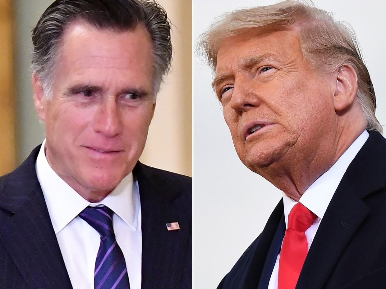 Sen. Mitt Romney and former President Donald Trump.