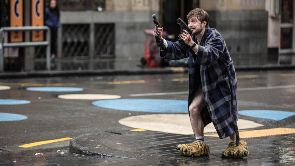 Daniel Radcliffe as Miles in Guns Akimbo. (PHOTO: Golden Village Pictures)