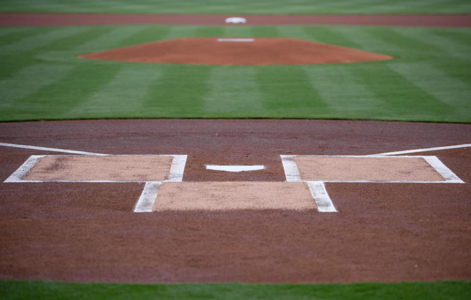 Imagine a home plate like this seeing 82 runners in five innings. (Getty)