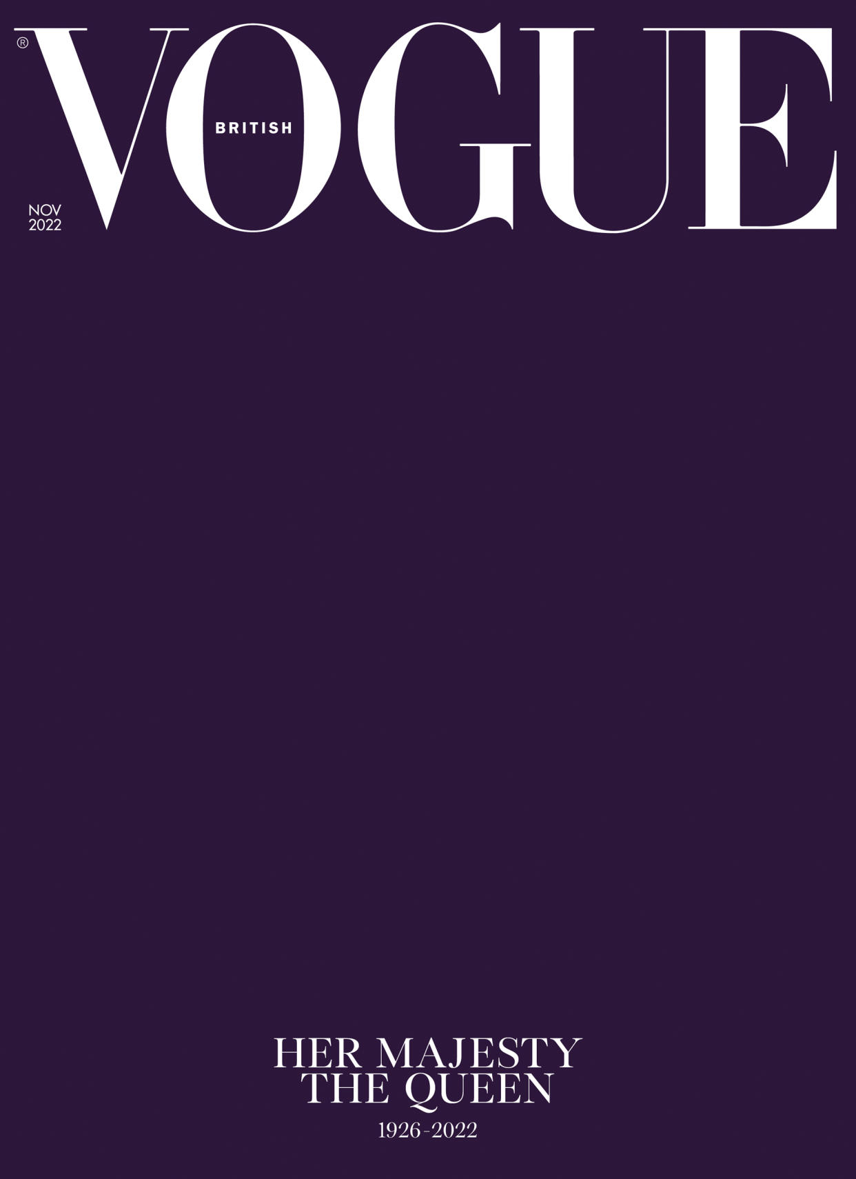 The ‘unadorned’ cover of the November issue of British Vogue (British Vogue/PA)