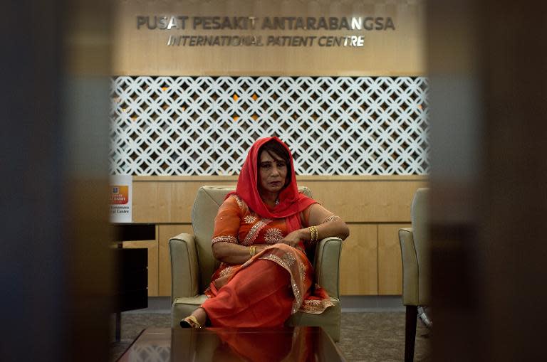 Bangladeshi woman Nusrat Hussein Kiwan, pictured at the International Patients Centre reception area, at a private hospital in Kuala Lumpur, on December 9, 2014