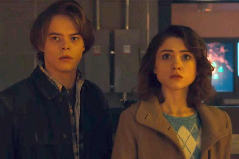 Young stars: Charlie Heaton with Stranger Things co-star Natalia Dyer in the show’s second series