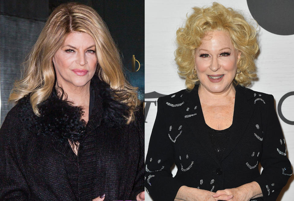 Kirstie Alley is among those taking Bette Midler to task over a tweet about black Trump supporters. (Photos: Getty Images)