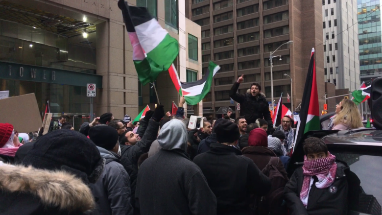 Palestinians in Ottawa rally against Trump's support of Jerusalem