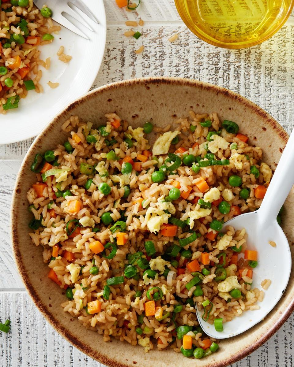 air fryer fried brown rice