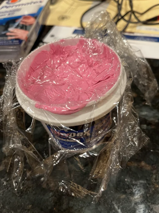 saran wrap on spackle