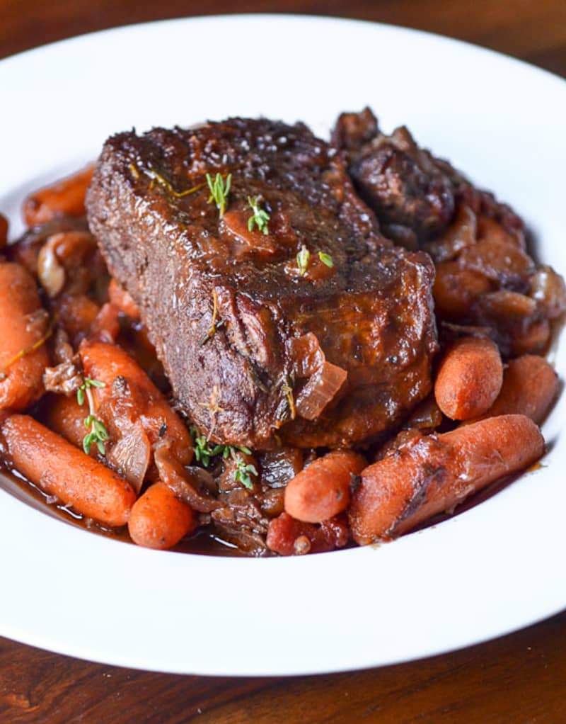 Individual Pot Roasts with Thyme-Glazed Carrots