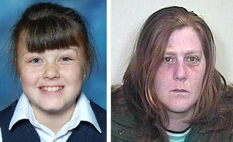 Karen Matthews, right, was convicted of kidnapping her daughter Shannon, left (Picture: PA)