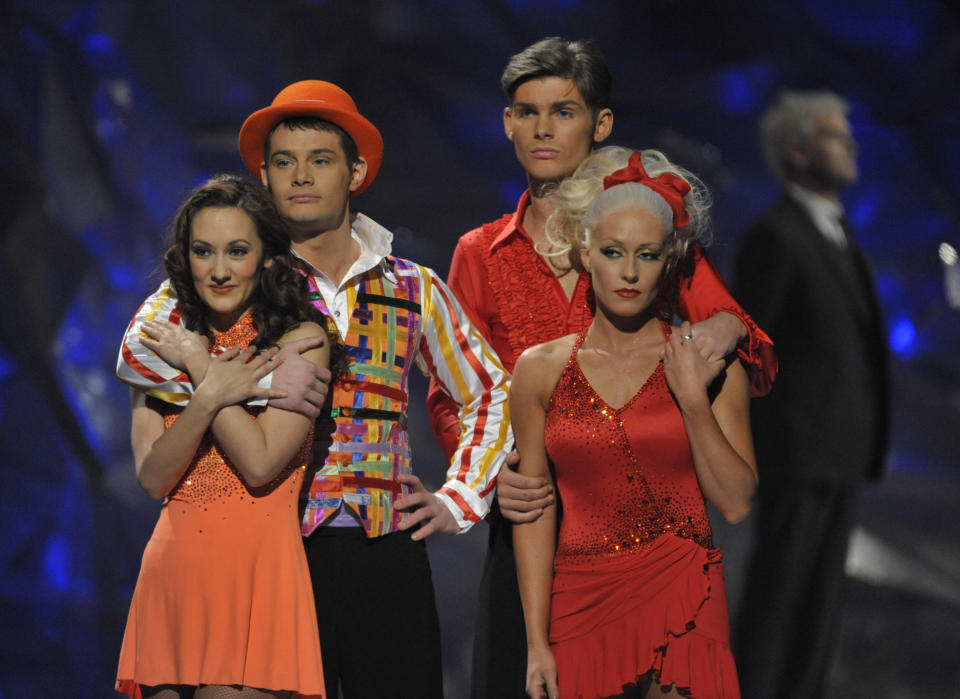 Danny Young skated with Frankie Poultney, while Kieron Richardson was matched with Brianne Delcourt. (Shutterstock/ITV)