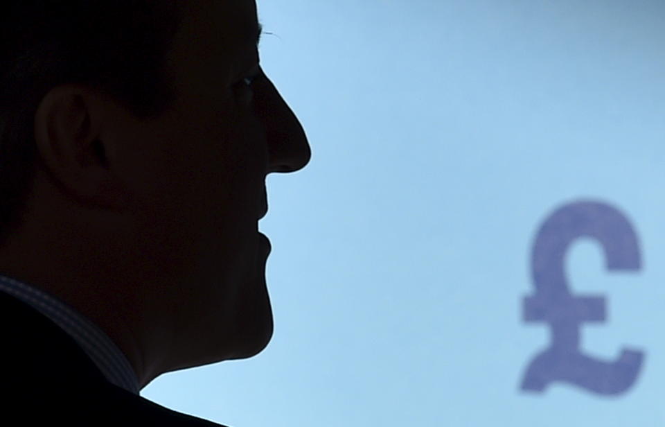 Britain's Prime Minister David Cameron delivers a speech during an election campaign event in Bristol, south western England April 6, 2015. REUTERS/Toby Melville