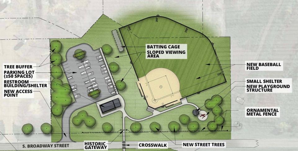 A rendering of the new youth baseball complex being built in Columbia.