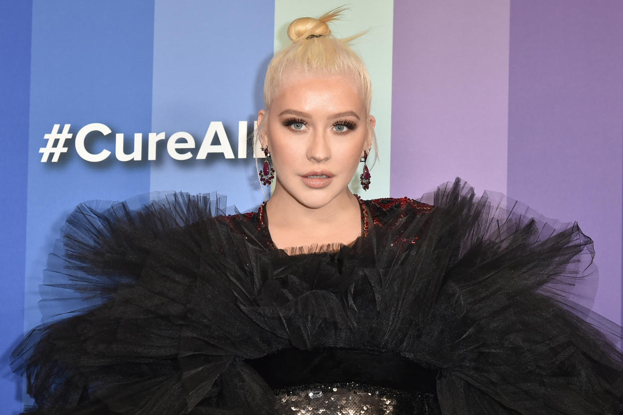 LOS ANGELES, CALIFORNIA - OCTOBER 10: Christina Aguilera attends the 2019 amFAR Gala Los Angeles at Milk Studios on October 10, 2019 in Los Angeles, California. (Photo by David Crotty/Patrick McMullan via Getty Images)