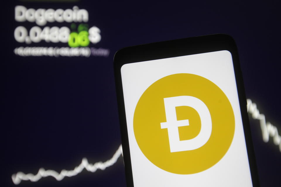 Dogecoin's market cap has soared to over $70bn to become the fourth-most valued coin, according to Coinmarket. Photo Illustration: Pavlo Gonchar/SOPA/LightRocket via Getty