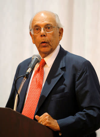 Former Uruguayan President Jorge Batlle reacts in Montevideo, Uruguay April 17, 2012. REUTERS/Andres Stapff