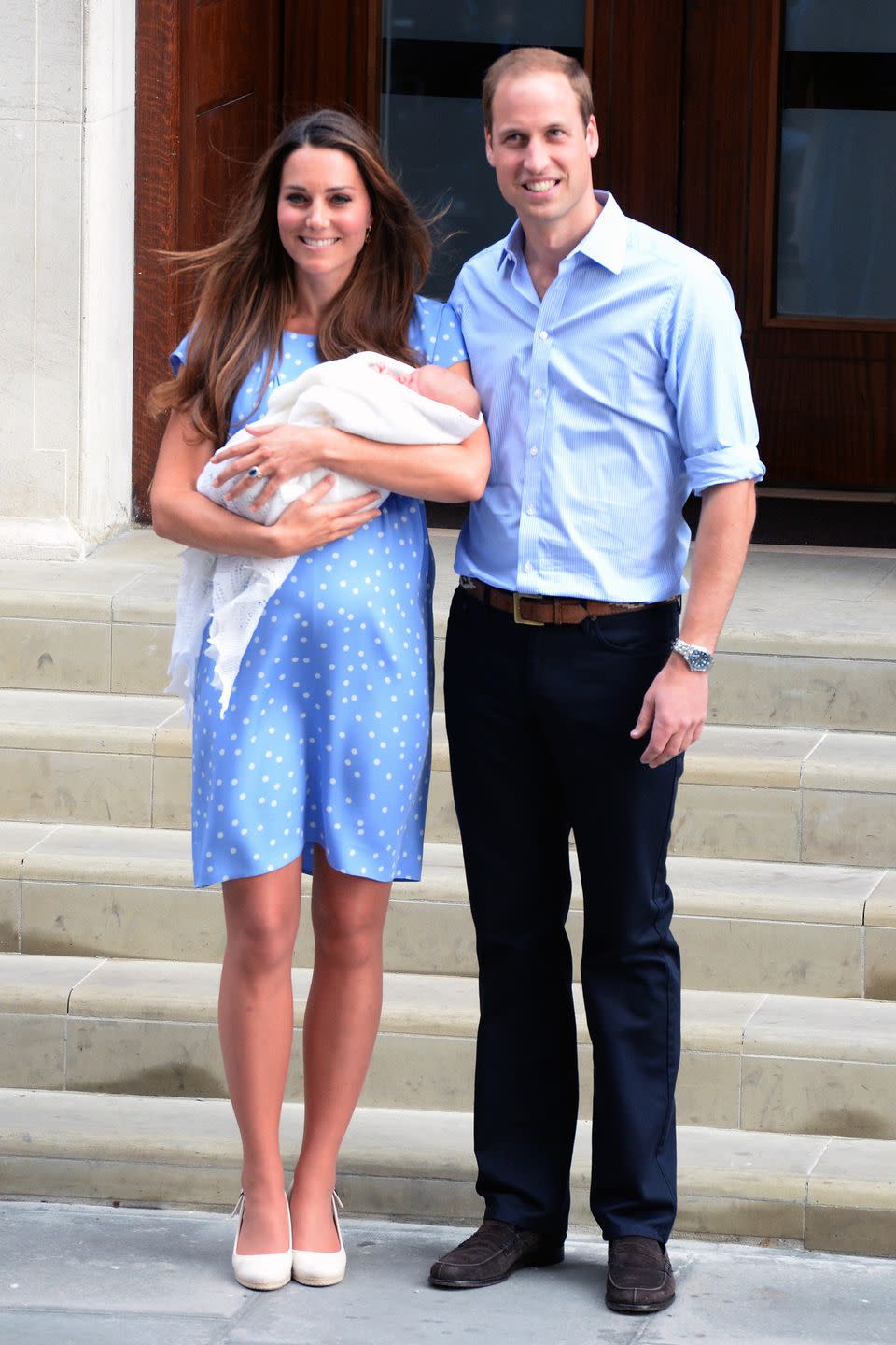 The Duchess of Cambridge and Prince William with Prince George