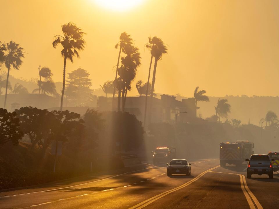 The sun shines over the Pacific Coast Highway.