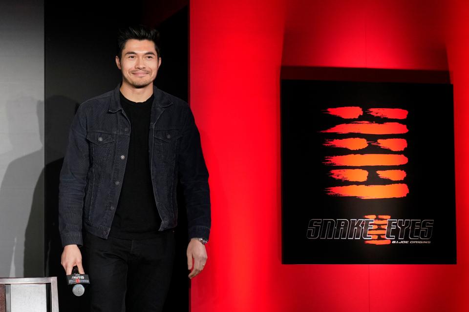 Henry Golding attends a start-of-production event in Japan for "Snake Eyes" in 2020