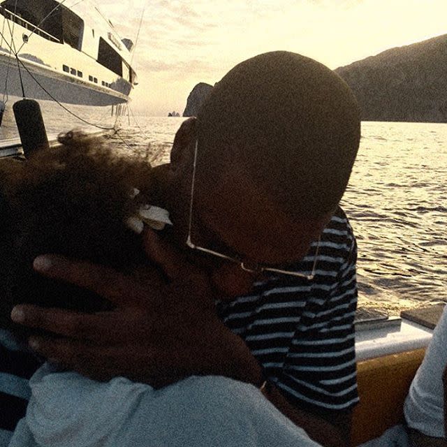 The Carter family is clearly still living their best lives. Beyoncé continues to post vacation snaps to Instagram, this time sharing cute candids of her 3-year-old daughter, Blue Ivy, and husband, Jay Z, as well as her own banging bikini bod. <strong>WATCH: Blue Ivy Shows Off Her Awesome Dance Moves During Vacation</strong> The 34-year-old singer posted photos of her family enjoying their holiday on Italy's Amalfi Coast on Saturday. One photo shows the "Drunk in Love" singer and her little girl in matching straw hats as they sit in a swimming pool aboard a luxury yacht. Another captures a sweet father-daughter moment, with the 45-year-old hip hop mogul giving Blue Ivy a kiss on her cheek. Besides the family-friendly photos, Beyoncé also showed off her "surfboart" body, posing in a sleek one-piece with a sexy plunging neckline and cutouts. This vacay has been all about romance, rest and relaxation for the Carters, as Queen Bey has been seen jet-skiing, sipping champagne and indulging in a little PDA with her hubby. <strong>WATCH: Beyoncé and Jay Z Pack on the PDA</strong> Though she's usually fiercely private, Beyoncé has been proudly showing off her family and their vacation in a number of Instagram posts these past weeks, leaving the rest of us with a serious case of FOMO. Check out more of Beyoncé's Kodak moments from her Roman holiday with Jay Z and Blue Ivy in the video below.