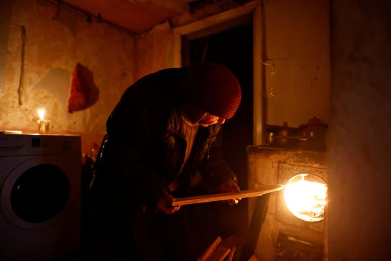 The Wider Image: Behind enemy lines, Ukrainian woman survives with her chickens