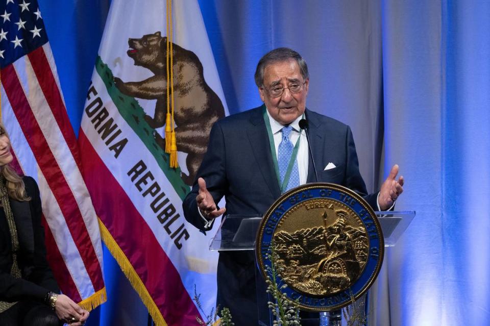 Former U.S. Secretary of Defense Leon E. Panetta speaks after being inducted into the California Hall of Fame on Tuesday, Feb. 6, 2024, at the California Museum in Sacramento. Hector Amezcua/hamezcua@sacbee.com