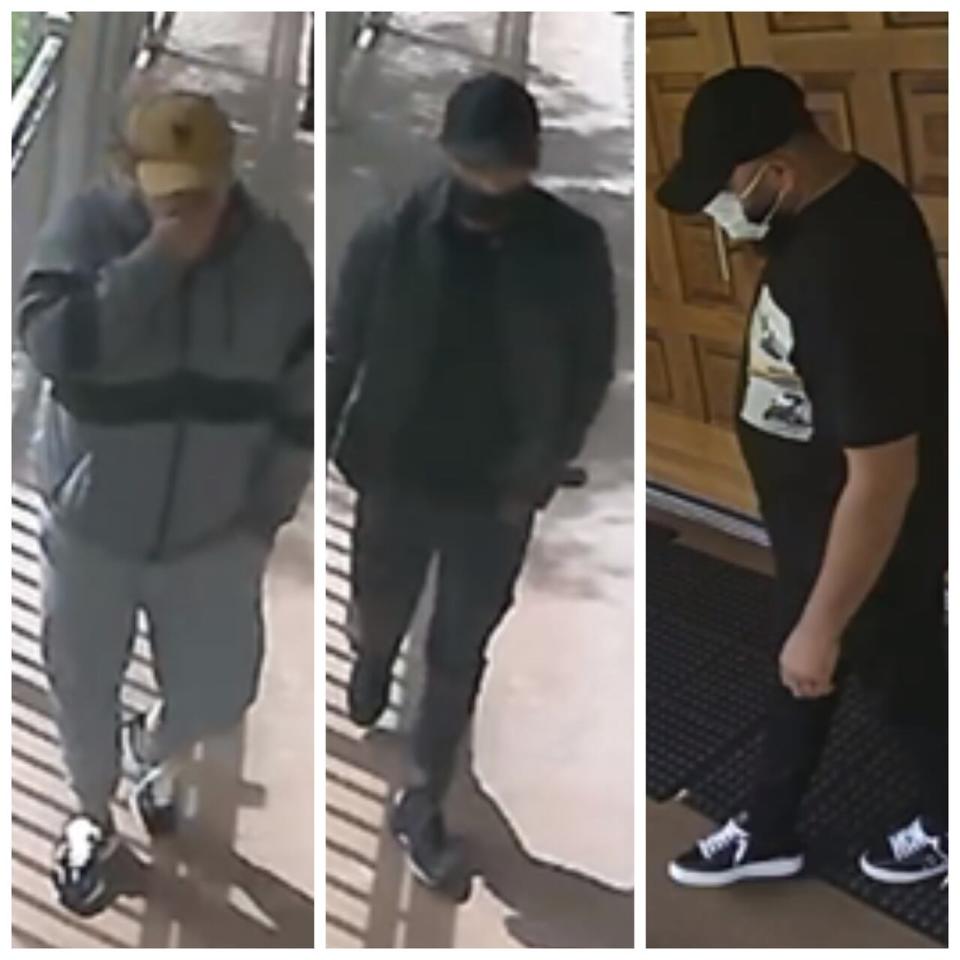 Peel Regional Police released images of suspects involved in a break-in at a Mississauga Buddhist temple on September 9, 2023. Anyone with information is urged to contact the 12 Division Criminal Investigations Bureau or Peel Crime Stoppers.