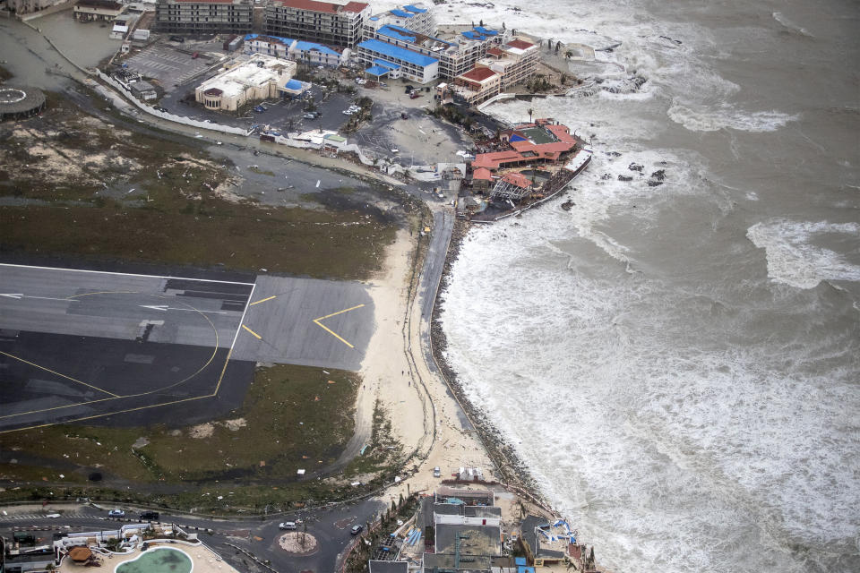 <p>The coast in the aftermath of Hurricane Irma, in St. Maarten. Irma cut a path of devastation across the northern Caribbean, leaving thousands homeless after destroying buildings and uprooting trees, Sept. 6, 2017. (Photo: Gerben Van Es/Dutch Defense Ministry via AP) </p>