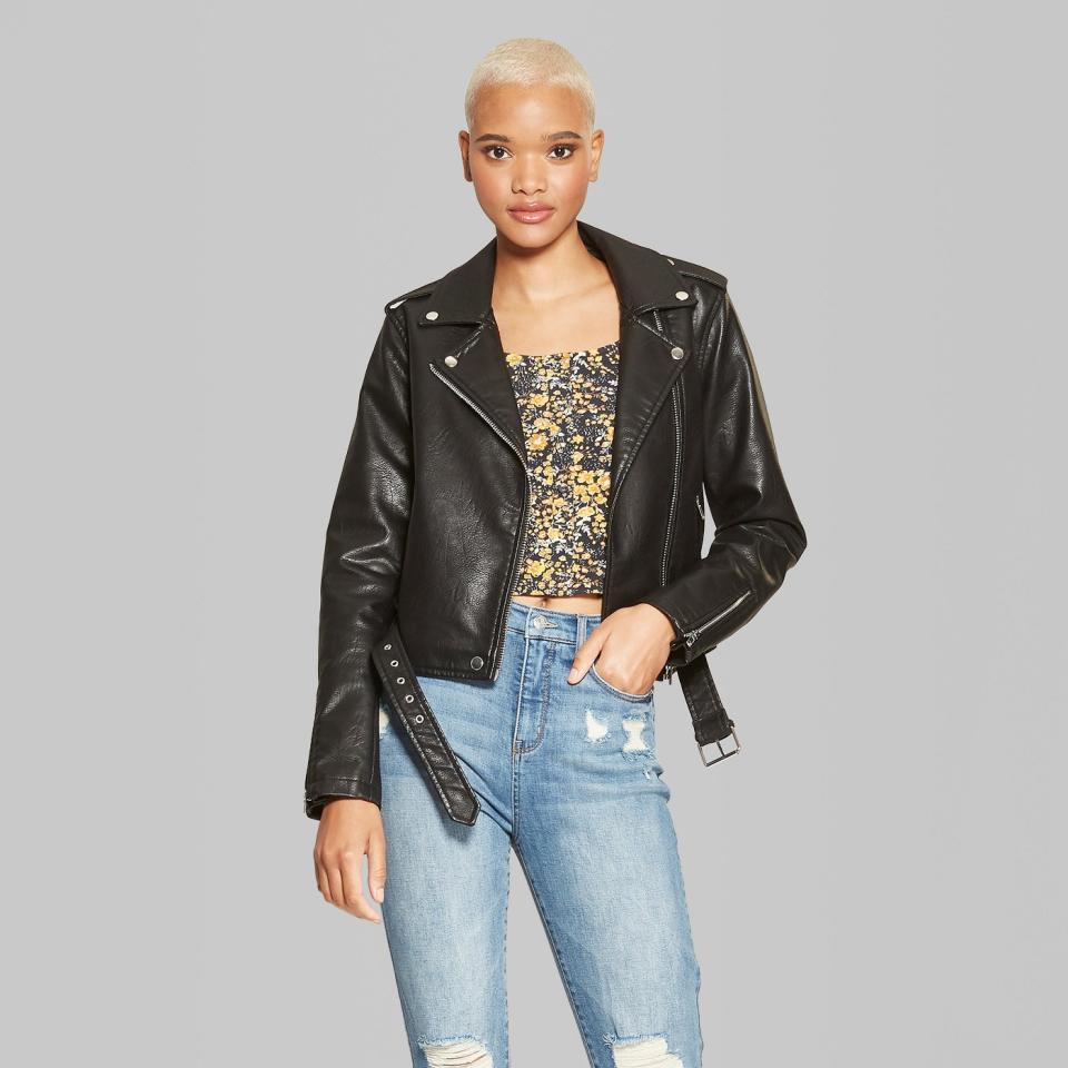 Wild Fable Faux Leather Moto Jacket. (Photo: Target)