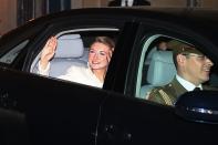 LUXEMBOURG - OCTOBER 20: Princesse Stephanie of Luxembourg and Prince Guillaume of Luxembourg leave after their wedding ceremony of Prince Guillaume of Luxembourg and Princess Stephanie of Luxembourg at the Cathedral of our Lady of Luxembourg on October 20, 2012 in Luxembourg, Luxembourg. The 30-year-old hereditary Grand Duke of Luxembourg is the last hereditary Prince in Europe to get married, marrying his 28-year old Belgian Countess bride in a lavish 2-day ceremony. (Photo by Andreas Rentz/Getty Images)