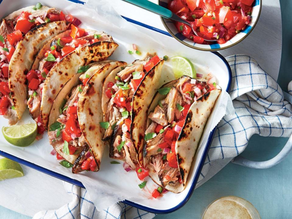 Slow-Cooker Pork Tacos with Fresh Tomato Salsa