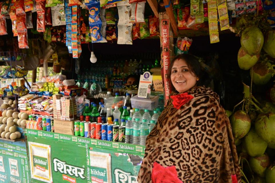 A shop at a market in Jharkhali (Namita Singh/The Independent)