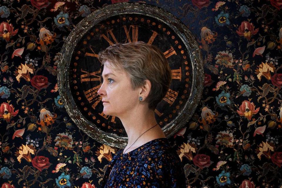 A portrait of Yvette Cooper MP, by Hannah Starkey, in the 209 Women exhibition (Photo: Hannah Starkey)