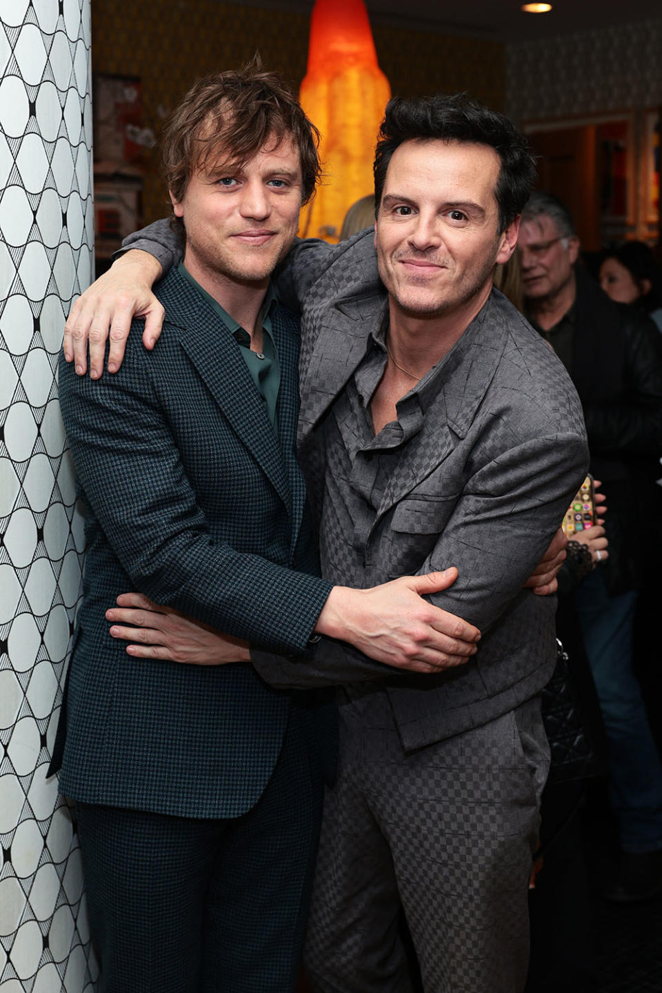 (L-R) Johnny Flynn and Andrew Scott attend Netflix's Ripley NY Tastemaker at Crosby Street Hotel on March 26, 2024 in New York City.