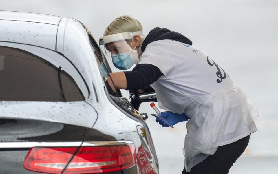 A drive through testing centre in Leicester that does exist -  Joe Giddens/PA