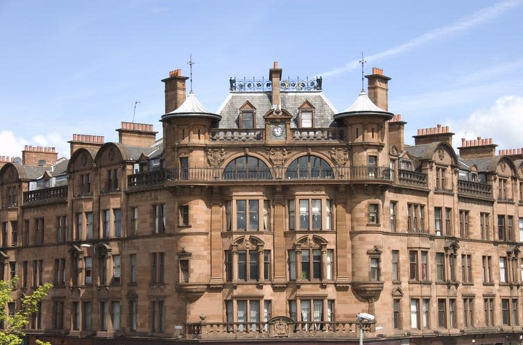 <span class="caption">Glasgow has some beautiful old buildings but they can be difficult to heat.</span> <span class="attribution"><a class="link " href="https://www.shutterstock.com/image-photo/tenements-glasgow-35967706" rel="nofollow noopener" target="_blank" data-ylk="slk:Shutterstock;elm:context_link;itc:0;sec:content-canvas">Shutterstock</a></span>